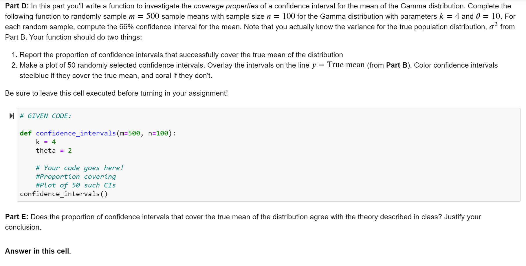 288 points] Problem 28 - Exploring Confidence  Chegg.com