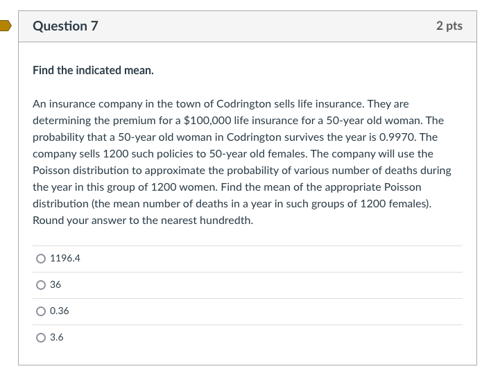 Solved Question 4 6 Pts Solve The Problem. Round Results To | Chegg.com