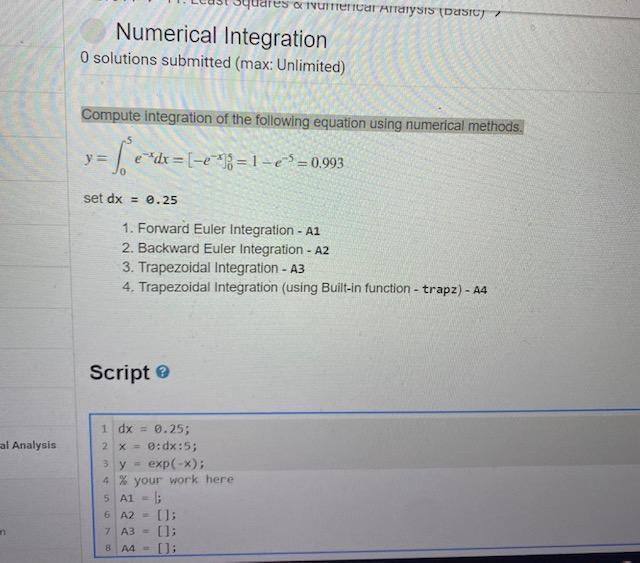 Compute integration of the following equation using | Chegg.com