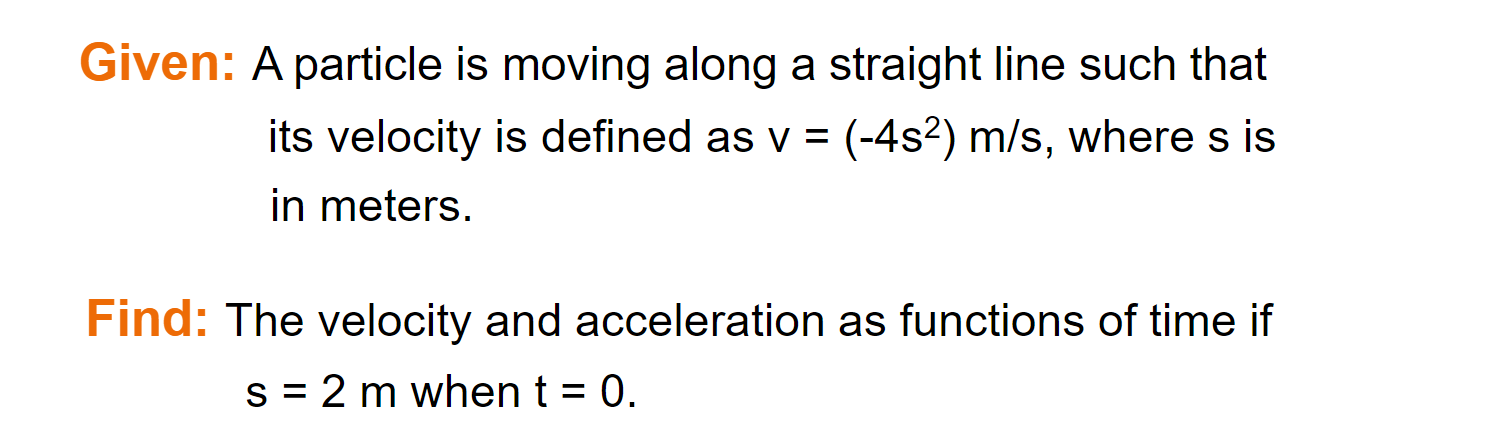 Solved Given: A particle is moving along a straight line | Chegg.com