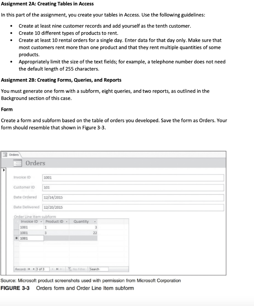 Assignment 2A: Creating Tables in Access In this part | Chegg.com