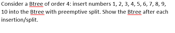 Solved Consider a Btree of order 4: insert numbers | Chegg.com