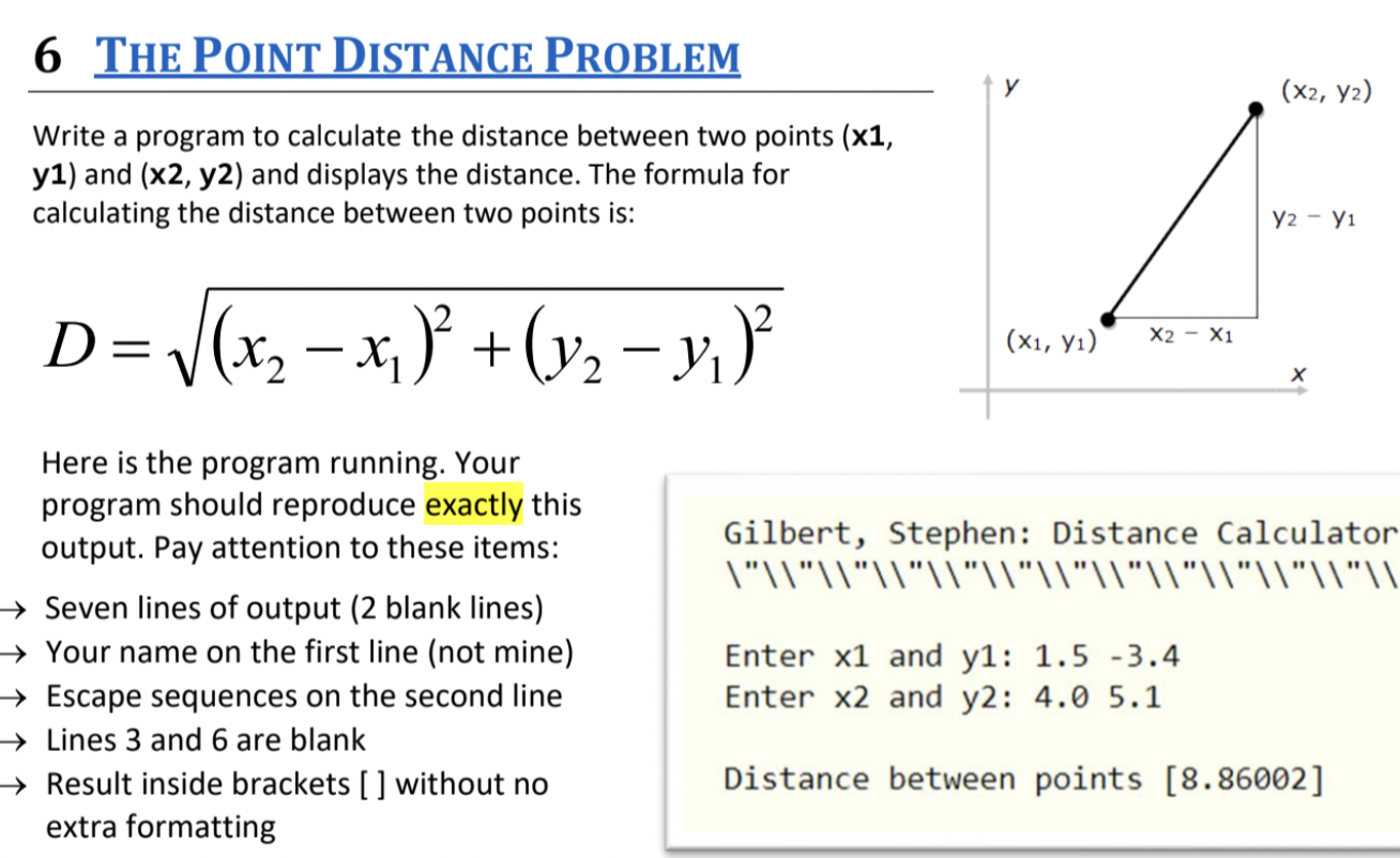 Distance between deals two points calculator