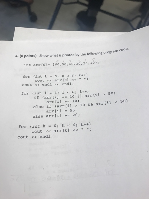 Solved Show what is printed by the following program code. | Chegg.com