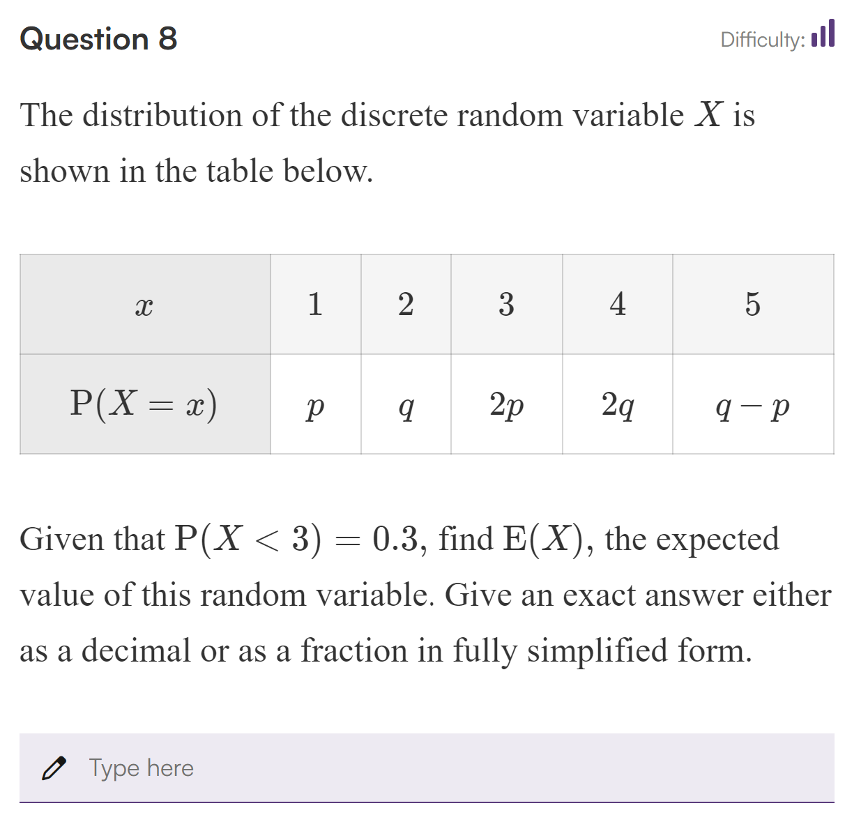 Solved The distribution of the discrete random variable X is | Chegg.com