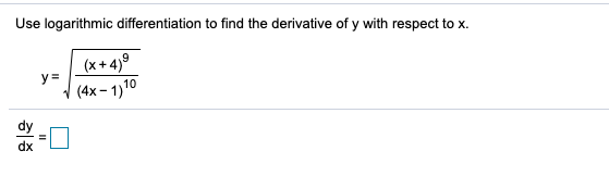Solved Find the derivative of y with respect to x of y = In | Chegg.com