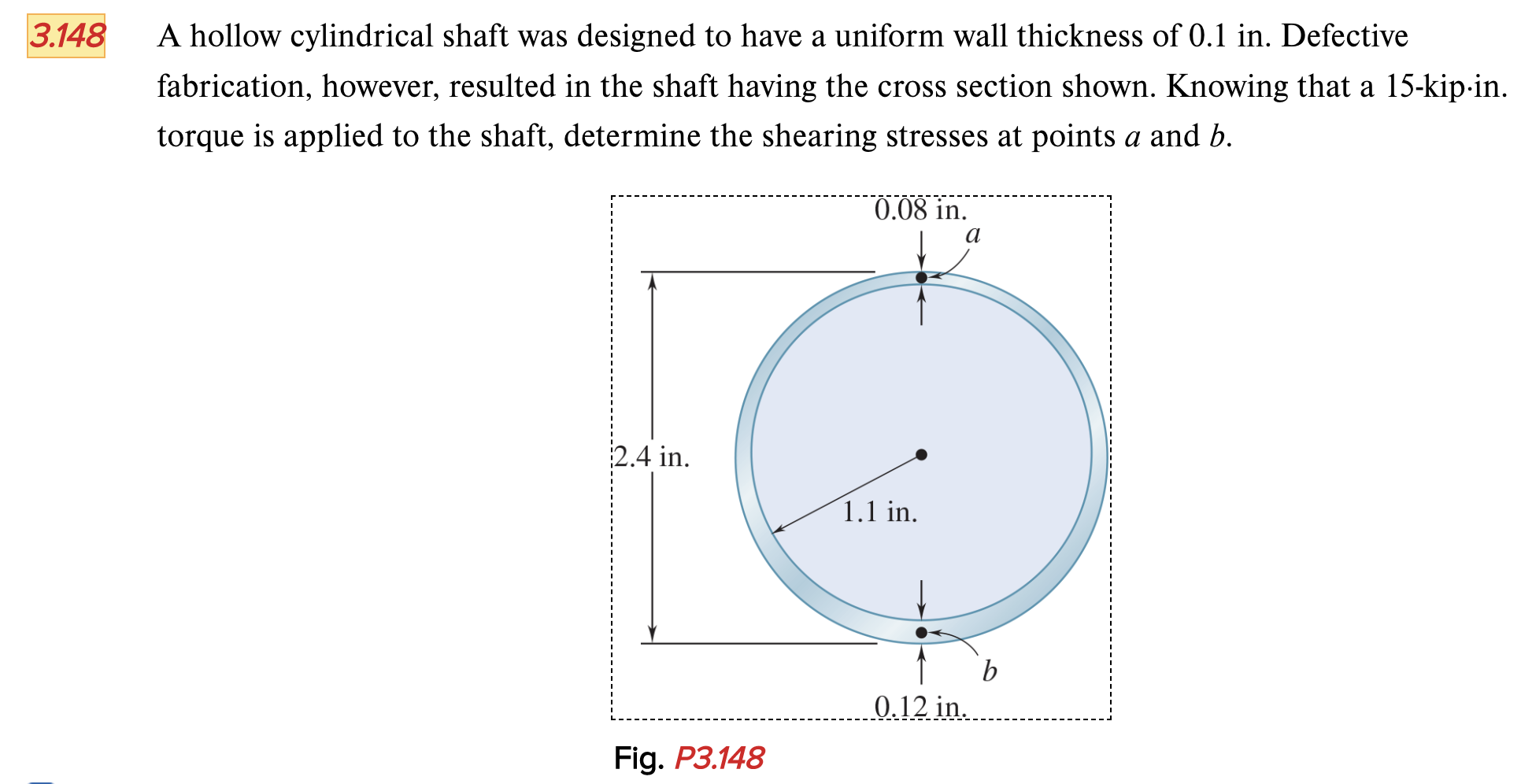 Solved A hollow cylindrical shaft was designed to have a | Chegg.com