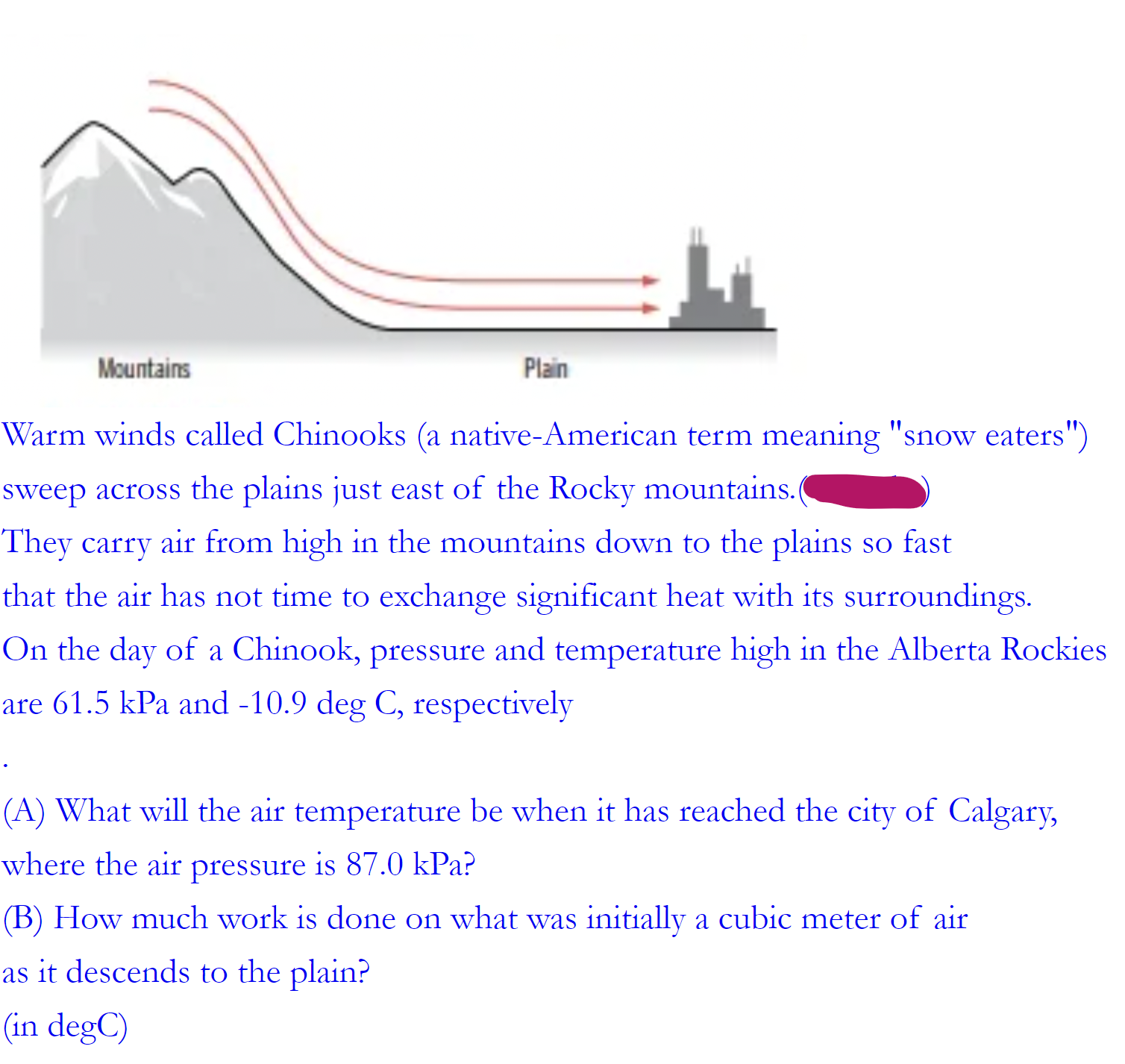 Solved Warm winds called Chinooks (a native-American term