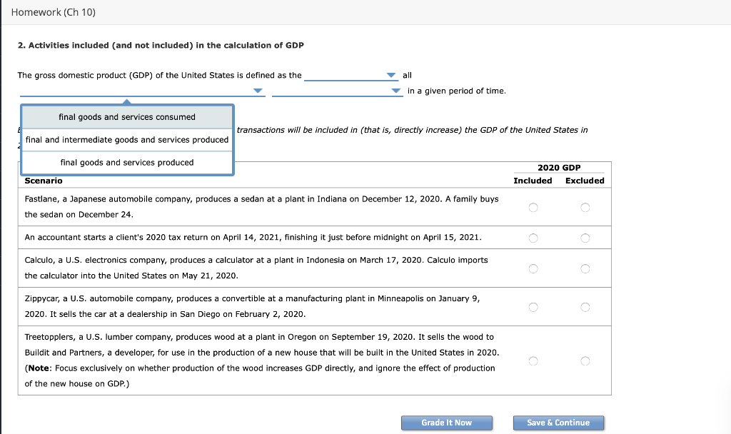 Solved Homework (Ch 10) 2. Activities included (and not