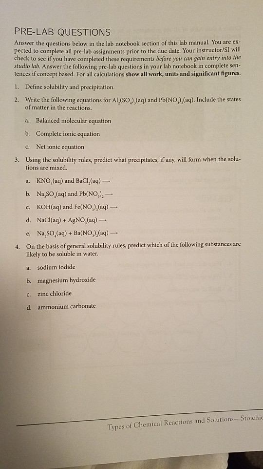 Solved PRE-LAB QUESTIONS Answer the questions below in the | Chegg.com