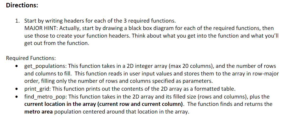 Directions: 1. Start by writing headers for each of | Chegg.com