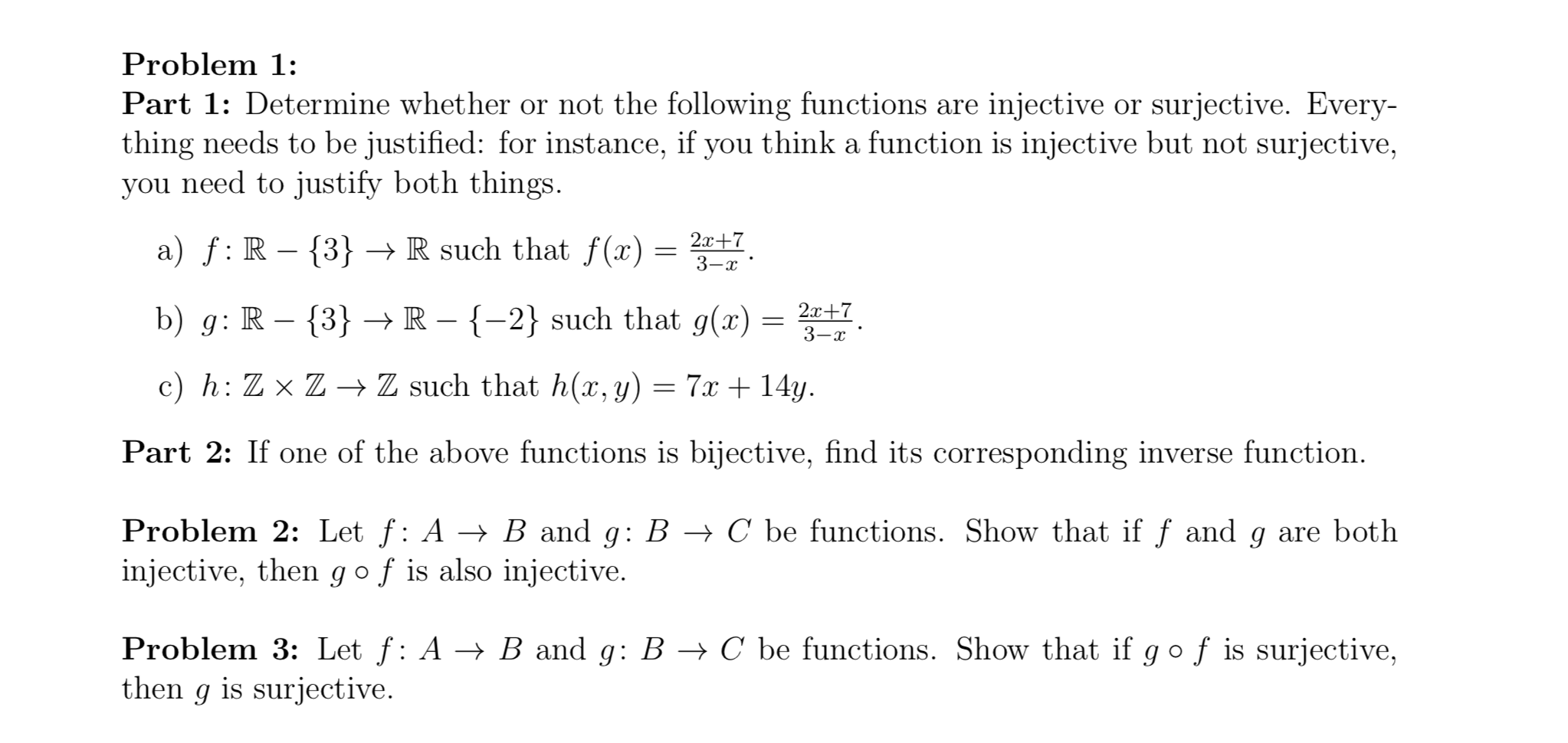 Solved Problem 1 Part 1 Determine Whether Or Not The Fo Chegg Com