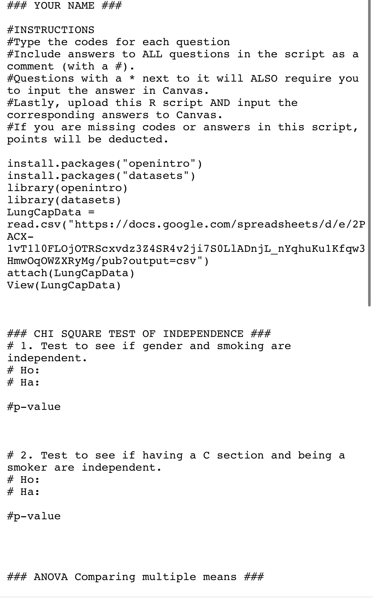 Solved \#\#\# YOUR NAME \#\#\# \#INSTRUCTIONS \#Type the | Chegg.com