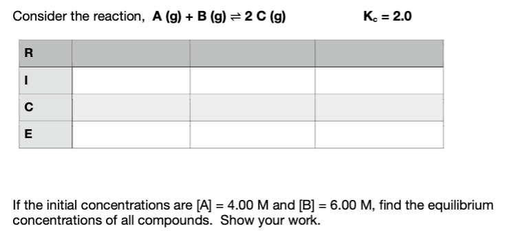 Solved Consider The Reaction, A(g)+B(g)⇌2C(g) Kc=2.0 If The | Chegg.com