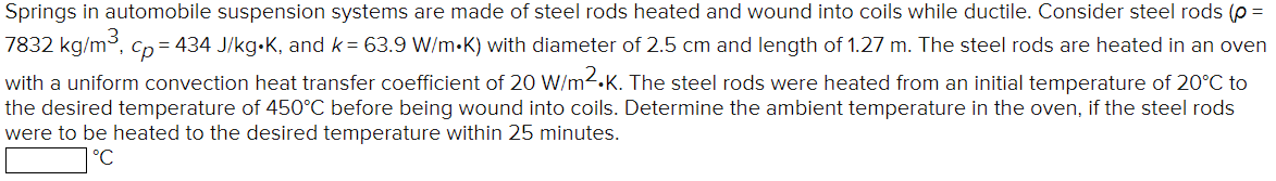 Solved Springs in automobile suspension systems are made of | Chegg.com