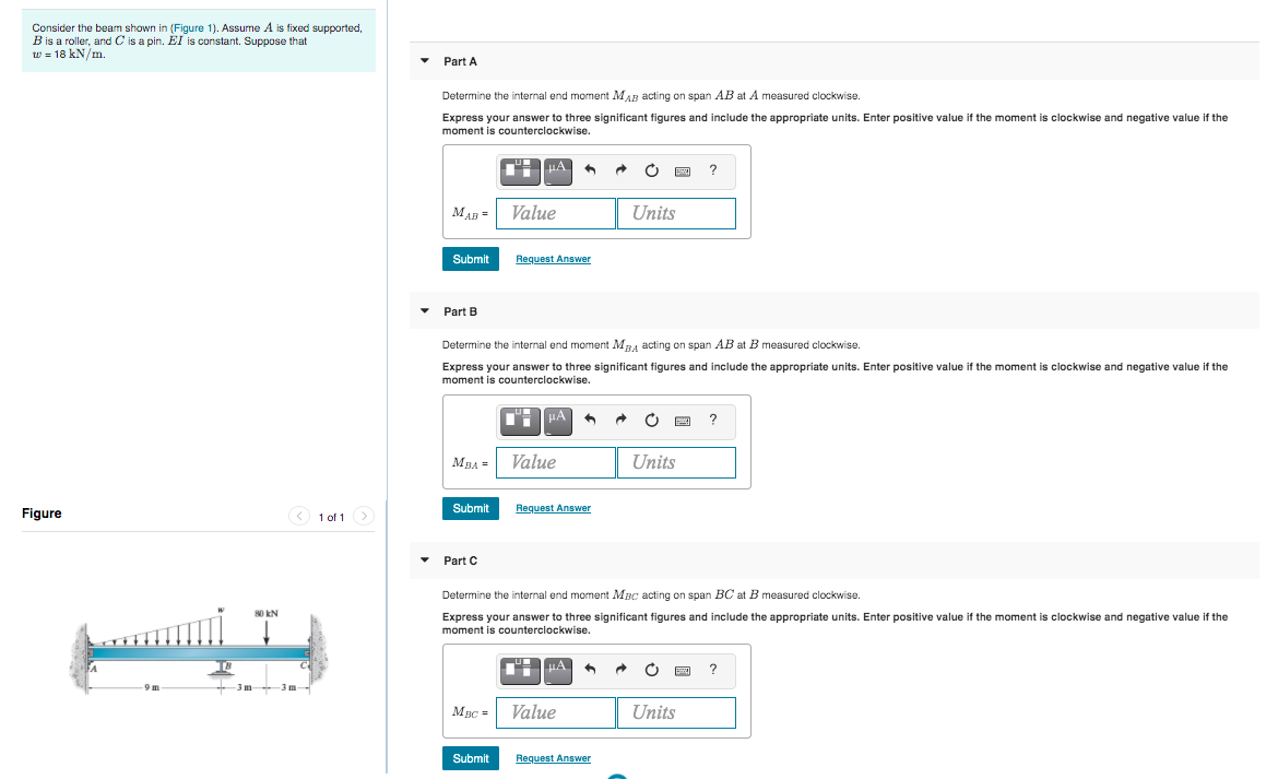 Solved Consider the beam shown in (Figure 1). Assume A is | Chegg.com