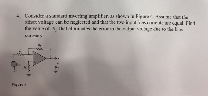 Solved Consider a standard inverting amplifier, as shown in | Chegg.com