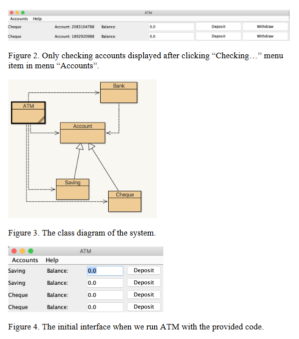 Atm Interface Algorithm Build a simple ATM interface based on the Bank system | Chegg.com