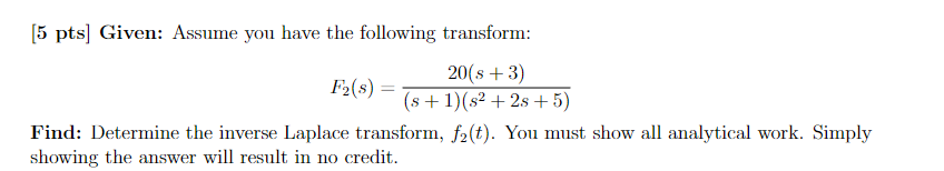 Solved [5 pts) Given: Assume you have the following | Chegg.com