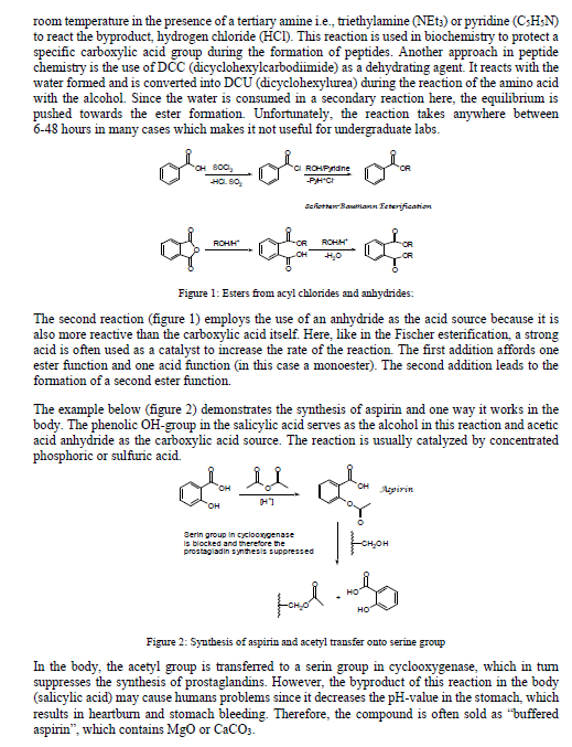 Solved Experiment 8: Fischer Esterification - Synthesis of | Chegg.com