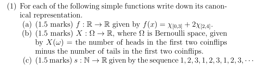Solved (1) ﻿For each of ﻿the following simple functions | Chegg.com