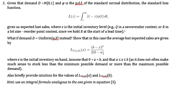 Solved 2 Given That Demand D N 0 1 And O Is The P D F Chegg Com