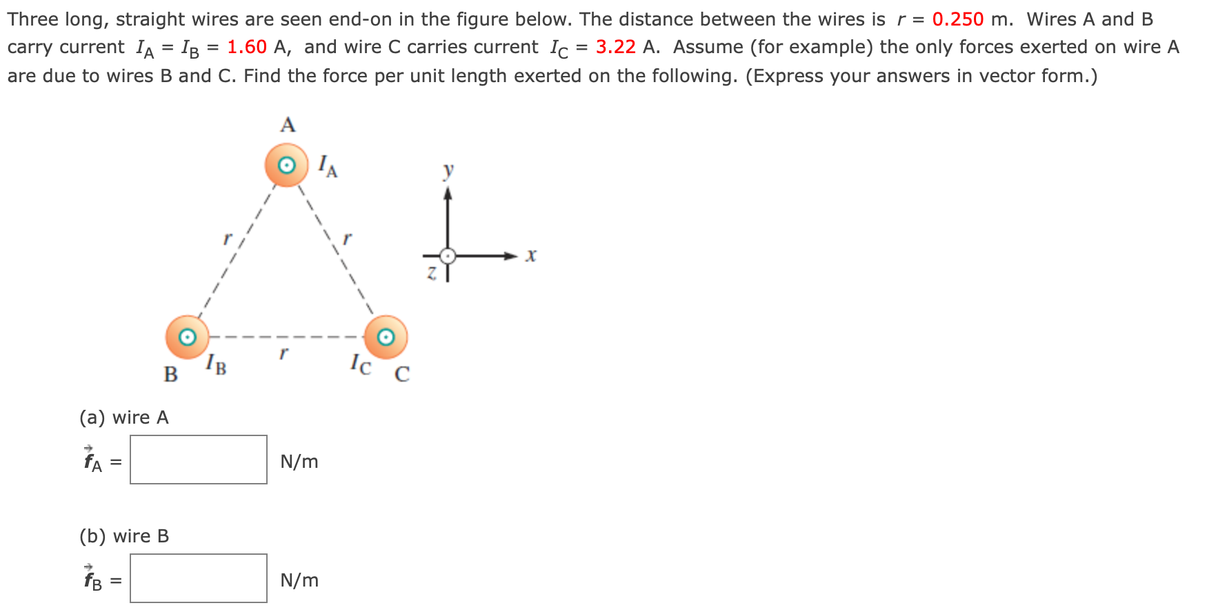 Solved Three Long, Straight Wires Are Seen End-on In The | Chegg.com