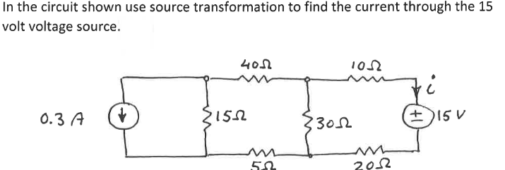 Solved In the circuit shown use source transformation to | Chegg.com