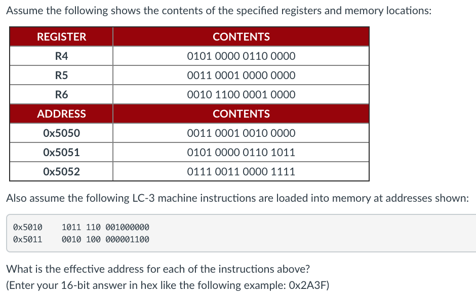 solved-assume-the-following-shows-the-contents-of-the-chegg