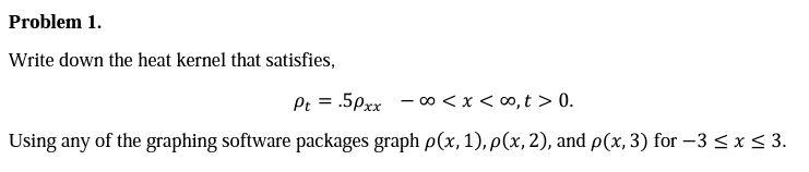 Solved Problem 1. Write down the heat kernel that satisfies, | Chegg.com