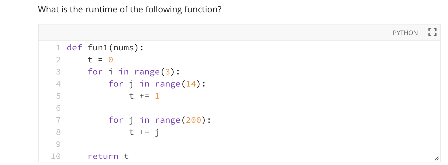 Solved What is the runtime of the following function? PYTHON | Chegg.com