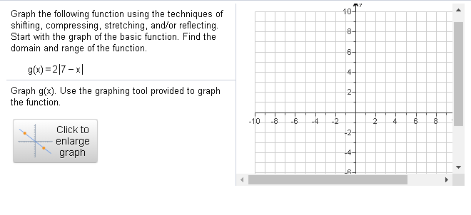 Solved 10- 8 6- Graph the following function using the | Chegg.com