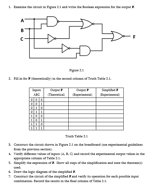 Solved 1. Examine the circuit in Figure 2.1 and write the | Chegg.com