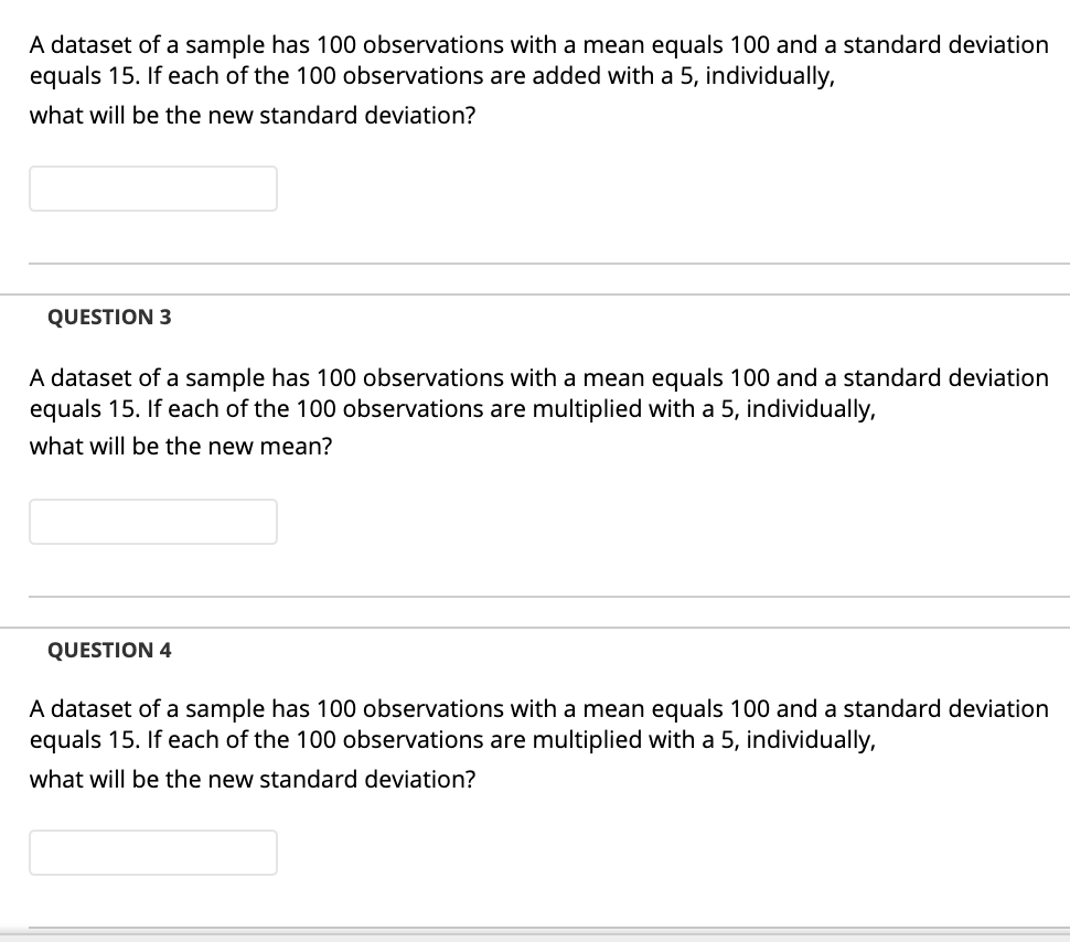 Solved A dataset of a sample has 100 observations with a | Chegg.com