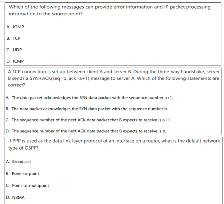 Solved Which of the following messages can provide error | Chegg.com