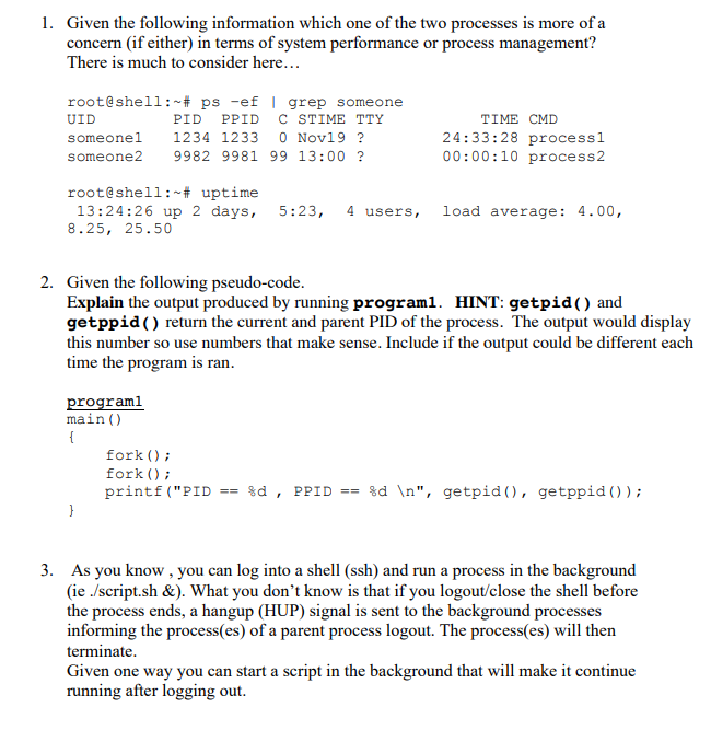 Solved 1. Given the following information which one of the | Chegg.com