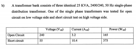 Solved b) A transformer bank consists of three identical 25 | Chegg.com