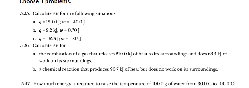 Choose 3 Problems 5 25 Calculate Ae For The Chegg Com