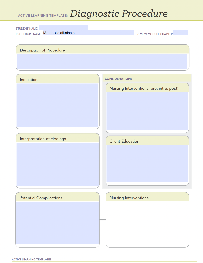 Solved ACTIVE LEARNING TEMPLATE: Diagnostic Procedure | Chegg.com