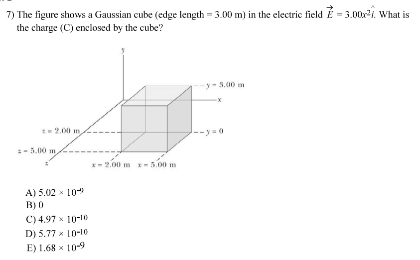 Solved 7) The Figure Shows A Gaussian Cube (edge Length | Chegg.com