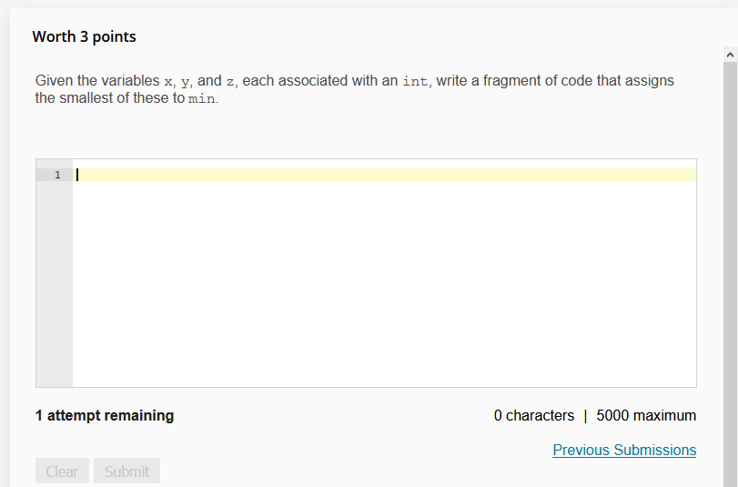Solved Worth 3 points Given the variables x, y, and z, each | Chegg.com