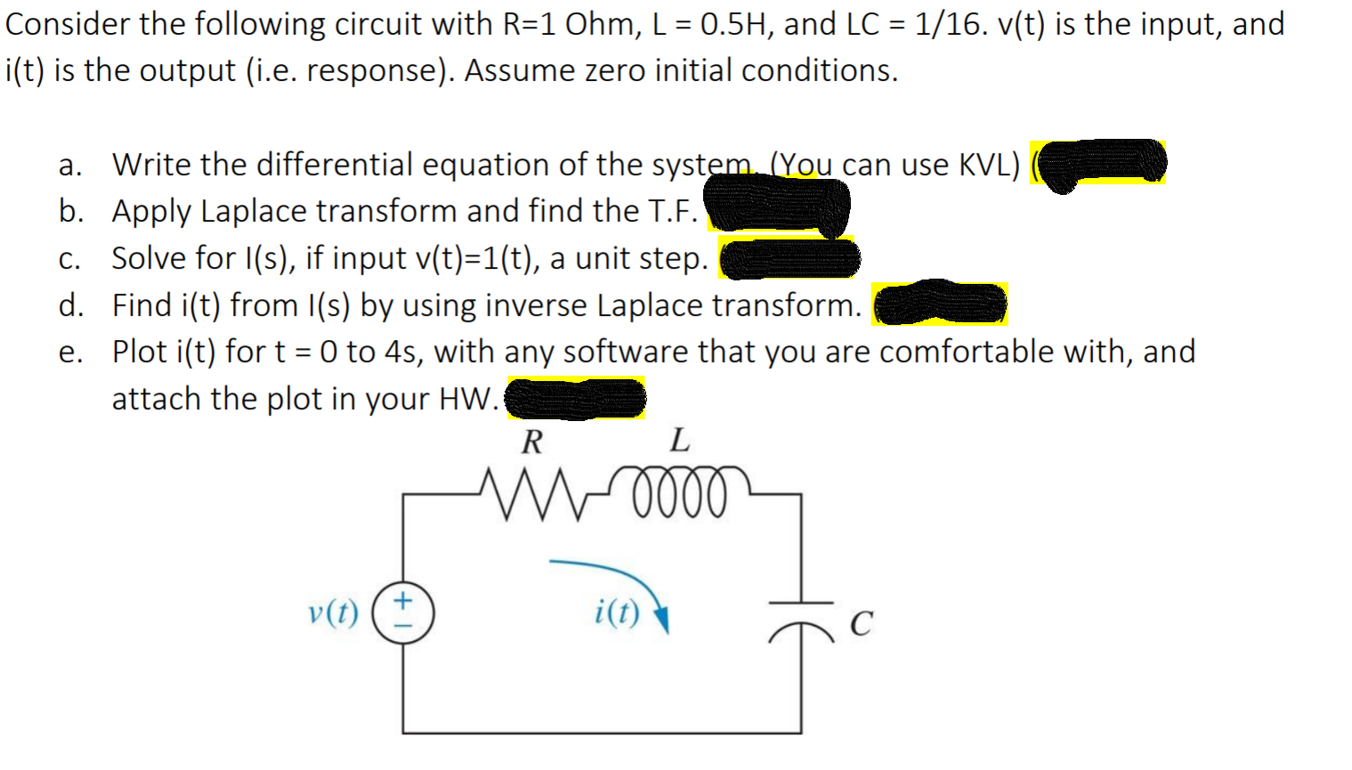 Solved Consider The Following Circuit With R 1 Ohm L 0 Chegg Com