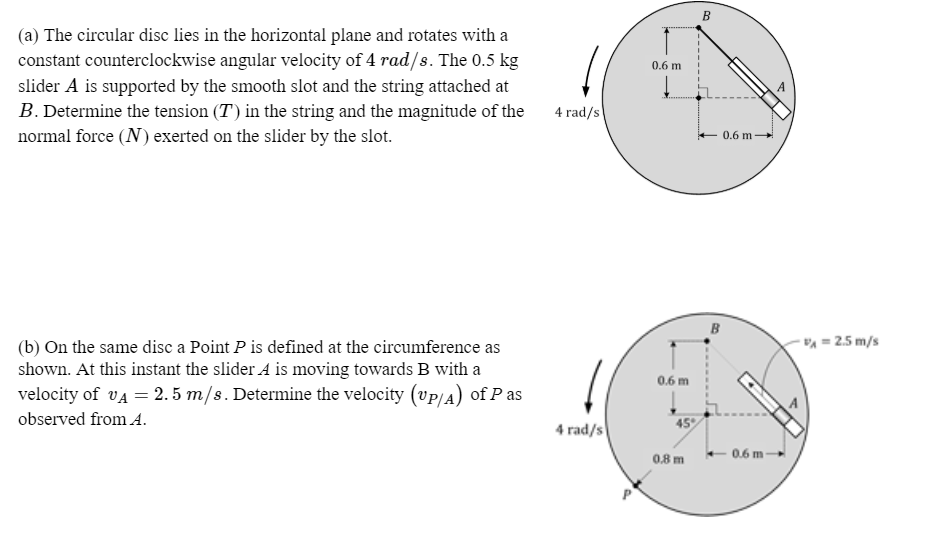 Solved B 0.6 m (a) The circular disc lies in the horizontal | Chegg.com