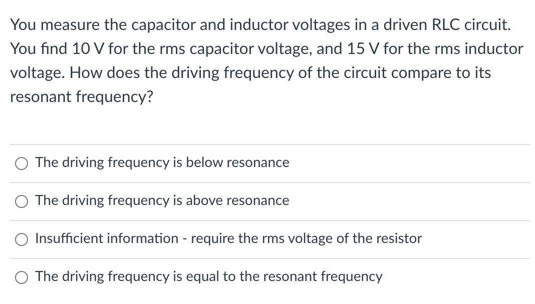Solved You measure the capacitor and inductor voltages in a