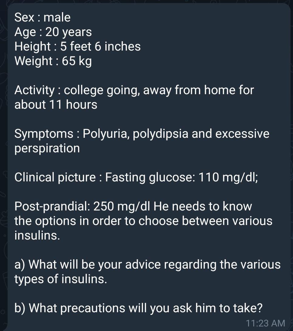 Solved Sex: male Age : 20 years Height : 5 feet 6 inches | Chegg.com