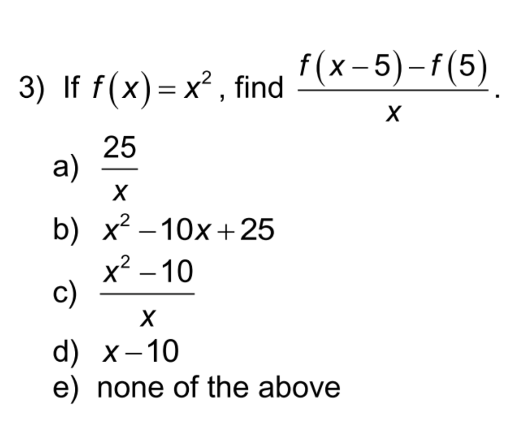 F X 5 F 5 3 If F X X Find X 25 A H B X2 Chegg Com