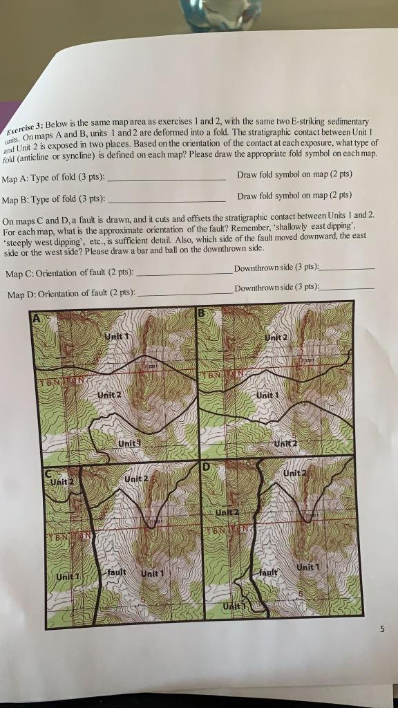 Solved Exercise 3: Below is the same map area as exercises 1 | Chegg.com