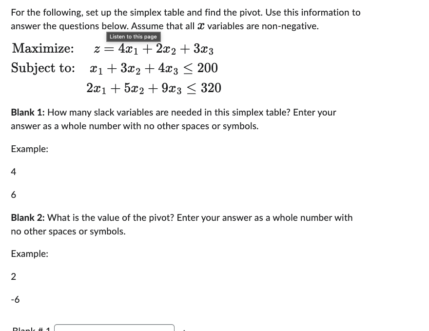 Solved For the following, set up the simplex table and find | Chegg.com