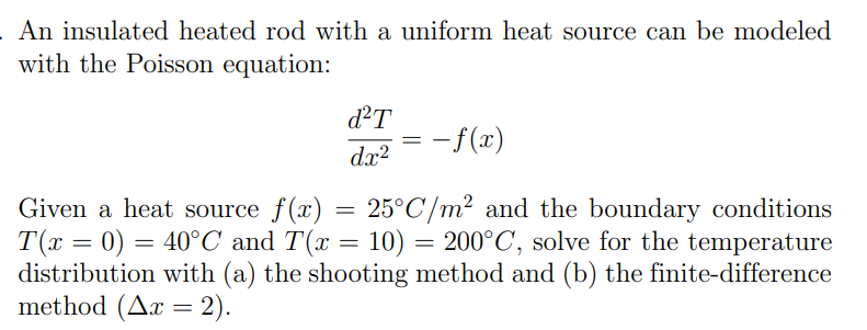 Solved An insulated heated rod with a uniform heat source | Chegg.com