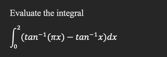 int _( 0 pi 2 log 1 tan x dx